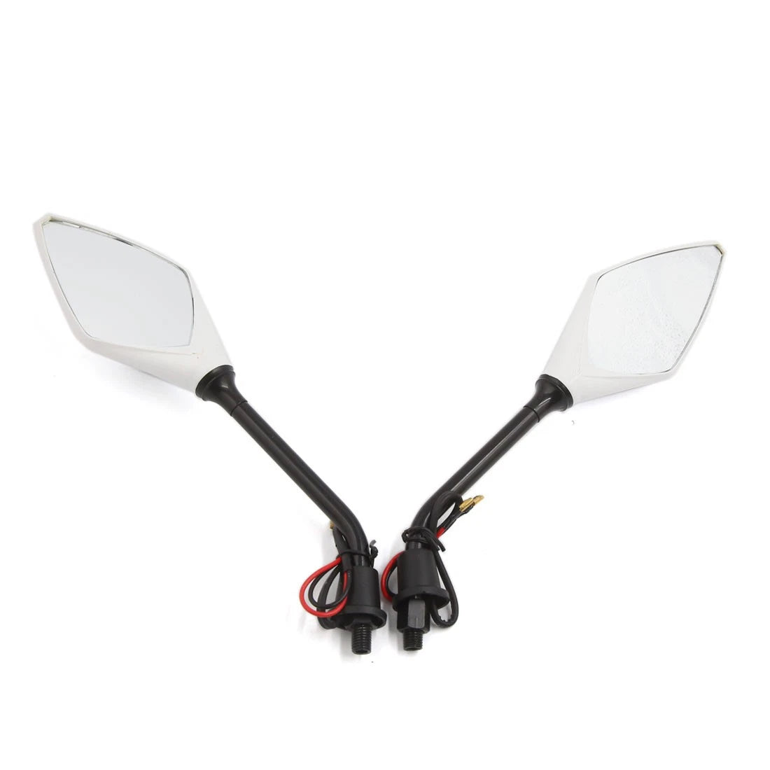 Integrated LED Turn Signal Side Mirrors 10mm Pair for Universal Motorcycle