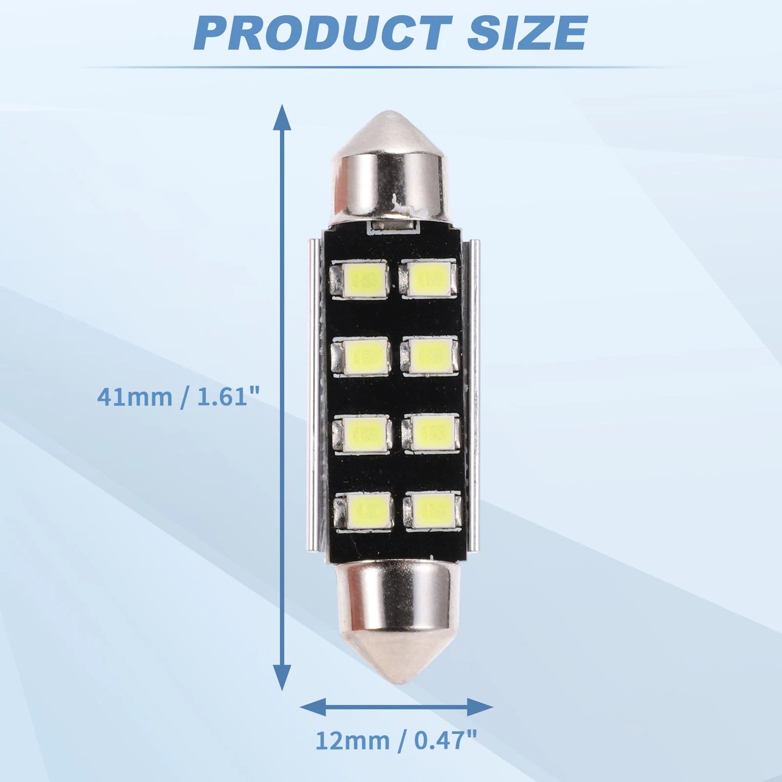 2X LED Dome Light Bulbs 41mm 2835 Chip White for