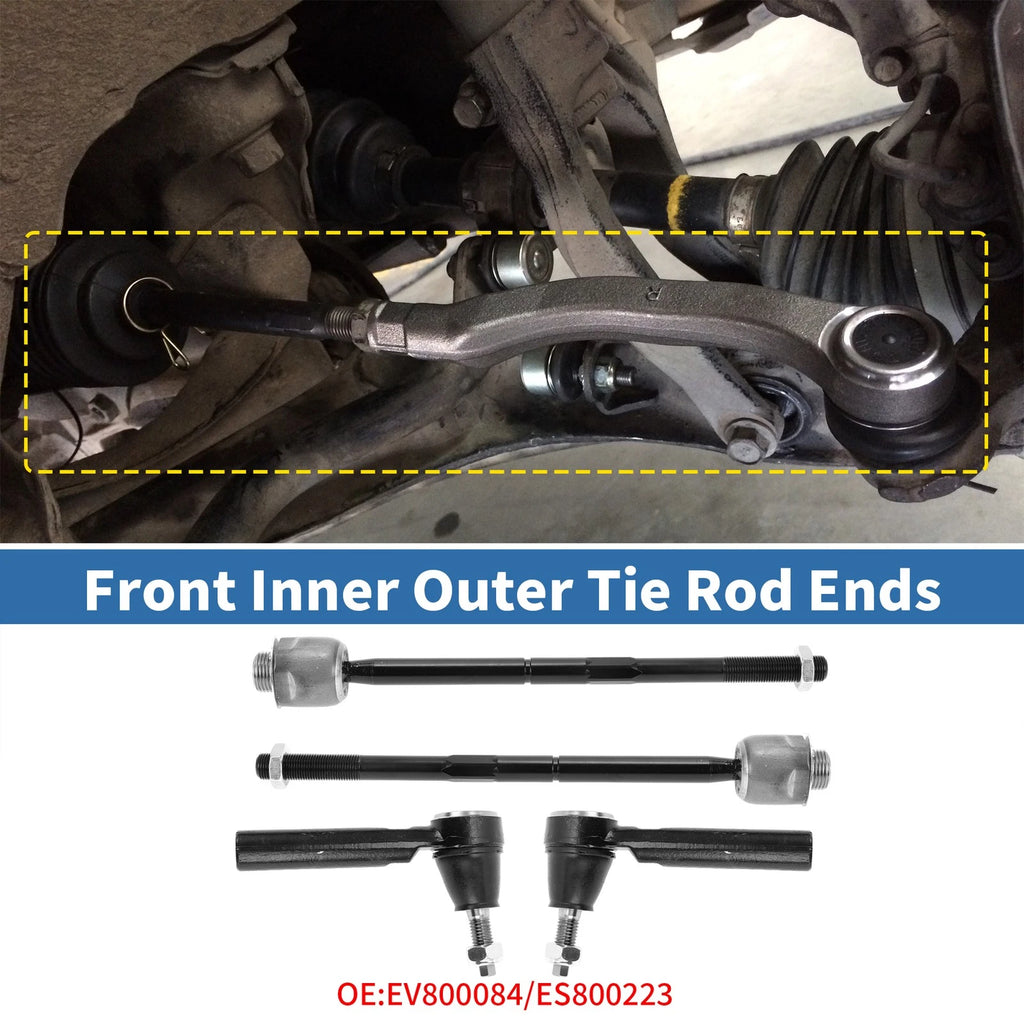 6pcs Front Inner Outer Tie Rod End Links for GMC Yukon (2007–2014)