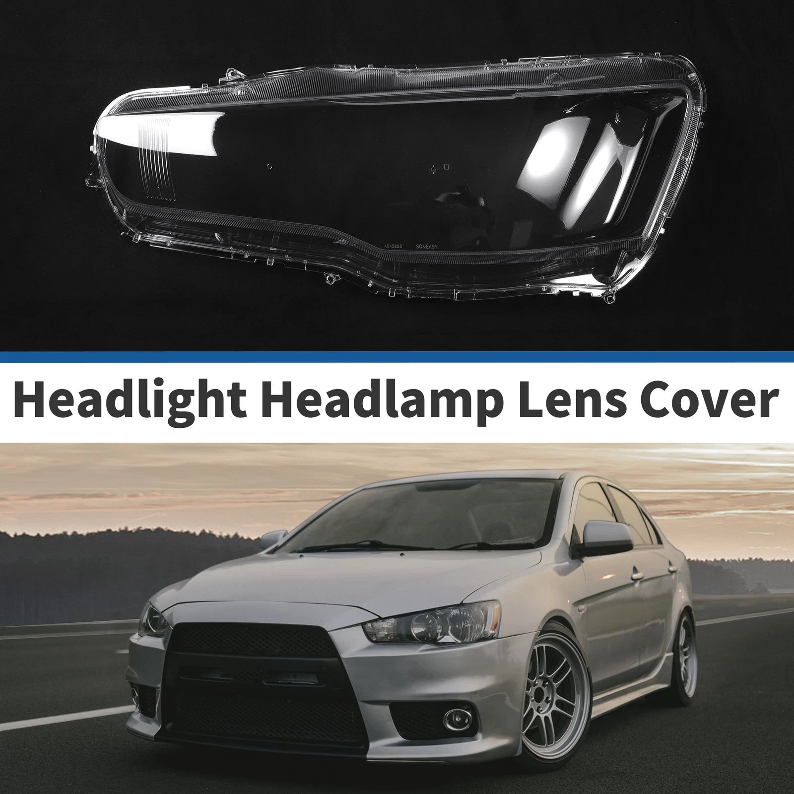 1 Pcs Headlight Lens Cover for Mitsubishi Lancer (2008–2016)