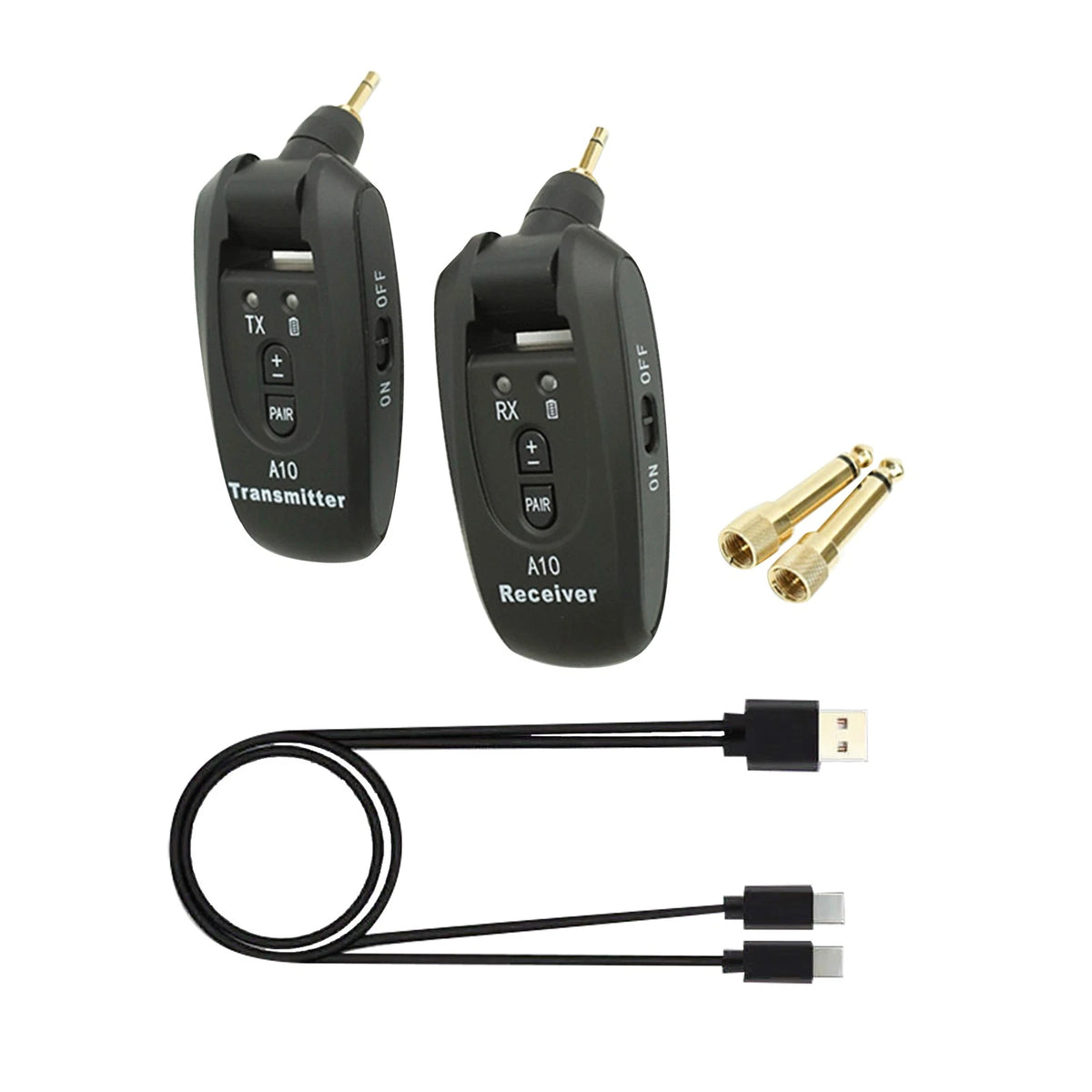 Wireless Transmitter & Receiver Set for Guitar (2.4GHz, 24Bit, 48KHz)