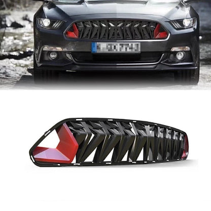 Front Bumper Radiator Grille for Ford Mustang GT V6 (2015–2017) Red Black