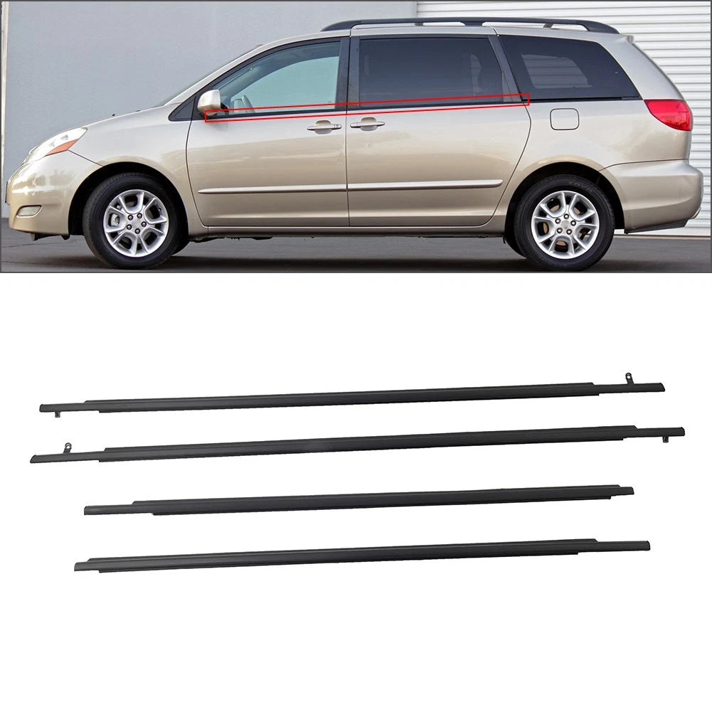 Door Seal Strip for Toyota Sienna (2003–2010) ABS Rubber Black