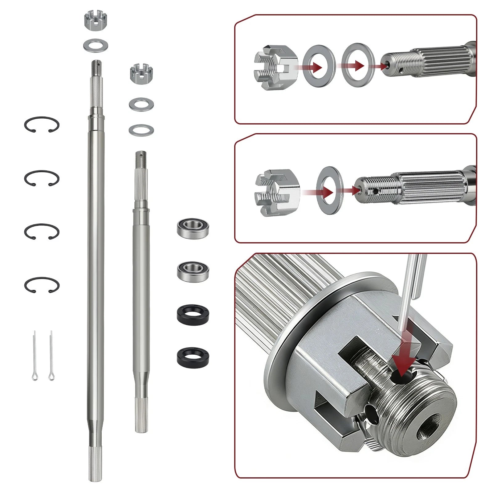 Rear Axle Shaft & Bearing Seal Pin Kit 620337 for EZGO Freedom RXV (2014)