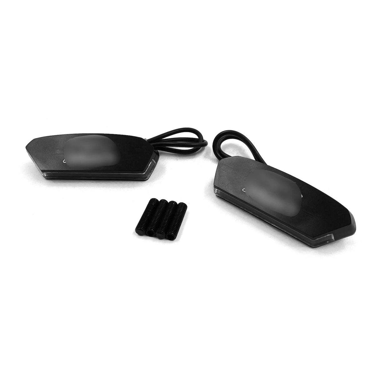 Black LED Mirror Block Off Base Plates for Suzuki GSX-R 1000 (2017–2021)