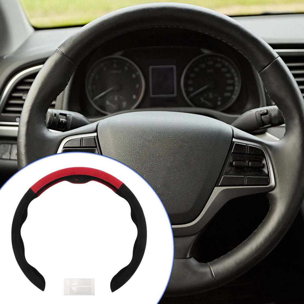 Steering Wheel Cover for - 14.96" Black Red