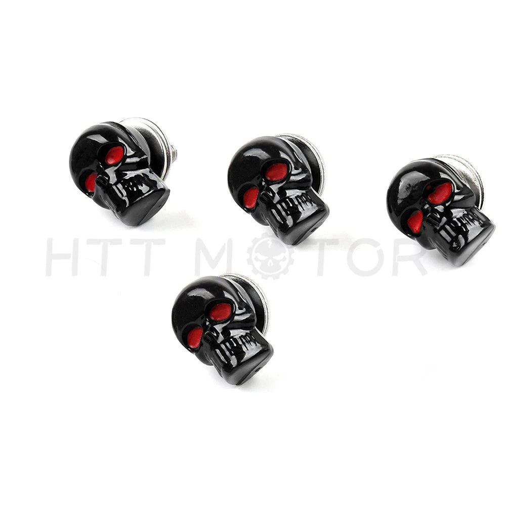 4x Skull License Plate Windshield Frame Bolts for Motorcycle (Universal)