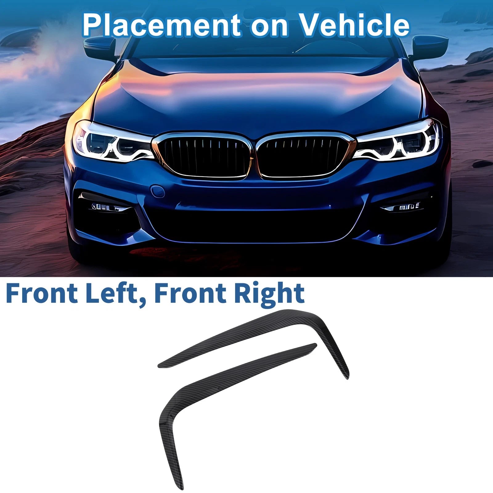 Headlight Trim Bezel Front Left Right Set for BMW 5 Series G30 (2018–2022)