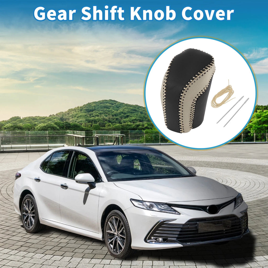 Gear Shift Knob Cover Replacement for Toyota Camry (2018–2024) Black Beige