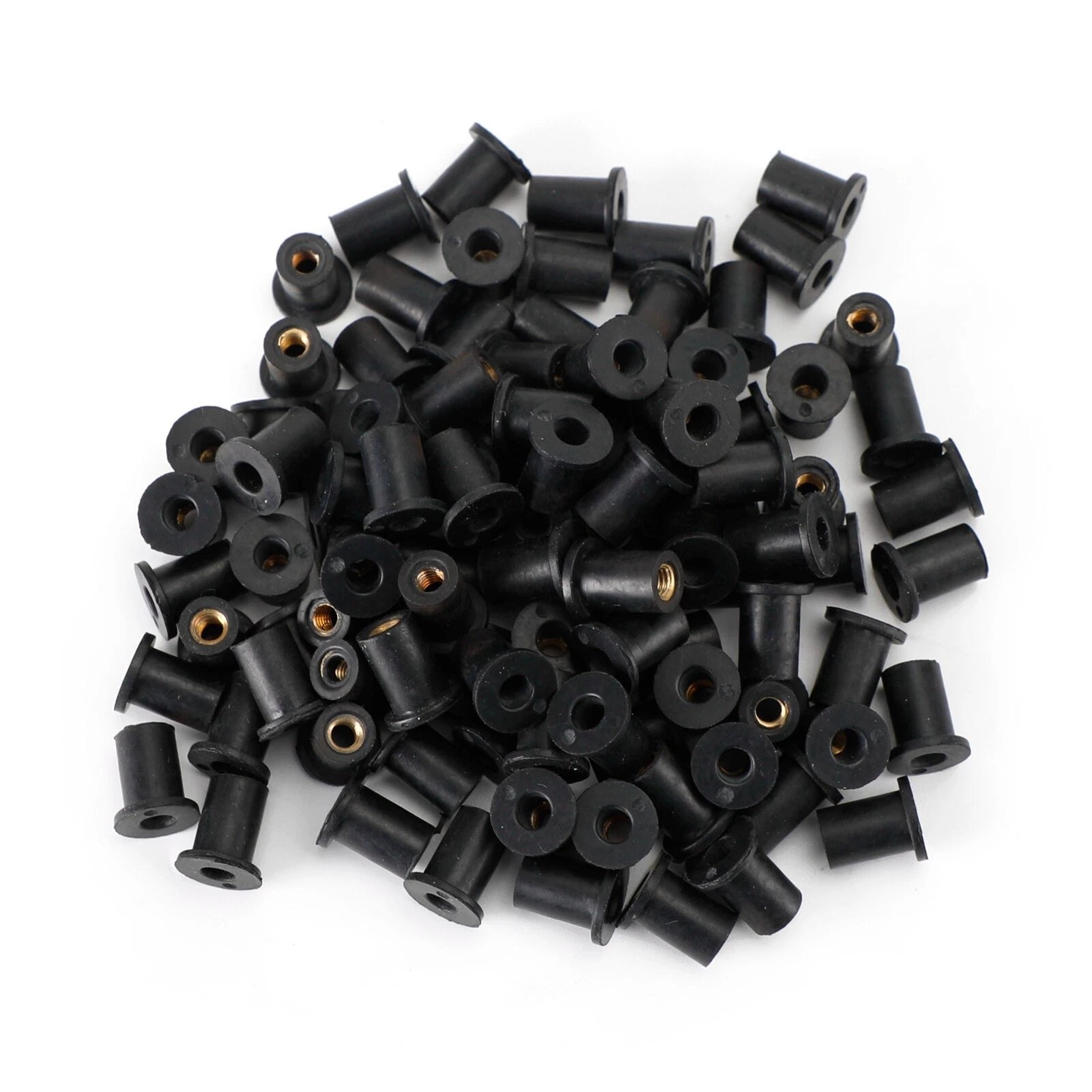 Set of 100 M4 Rubber Well Nuts for Fairing & Screen Fixing (8mm Hole)