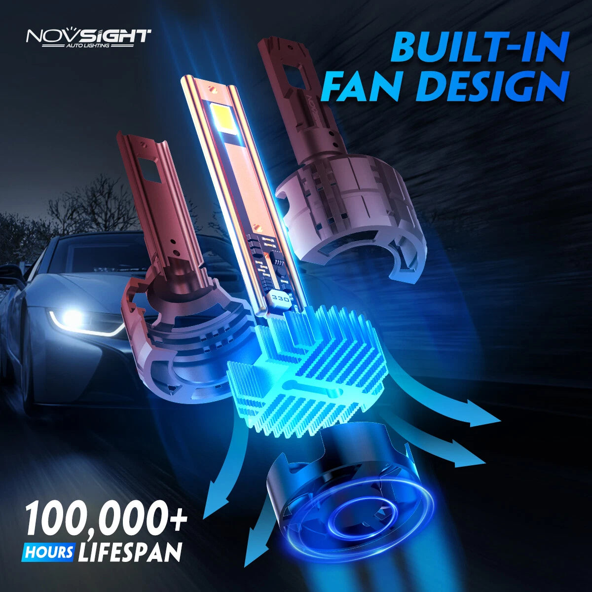 2X 9012 HIR2 LED Headlight Bulbs for
