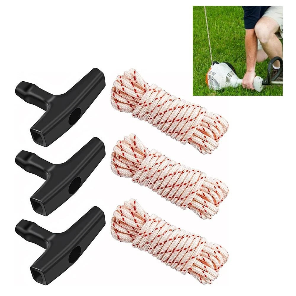 Starter Rope and Handle Kit for Lawn Mower (3pcs)