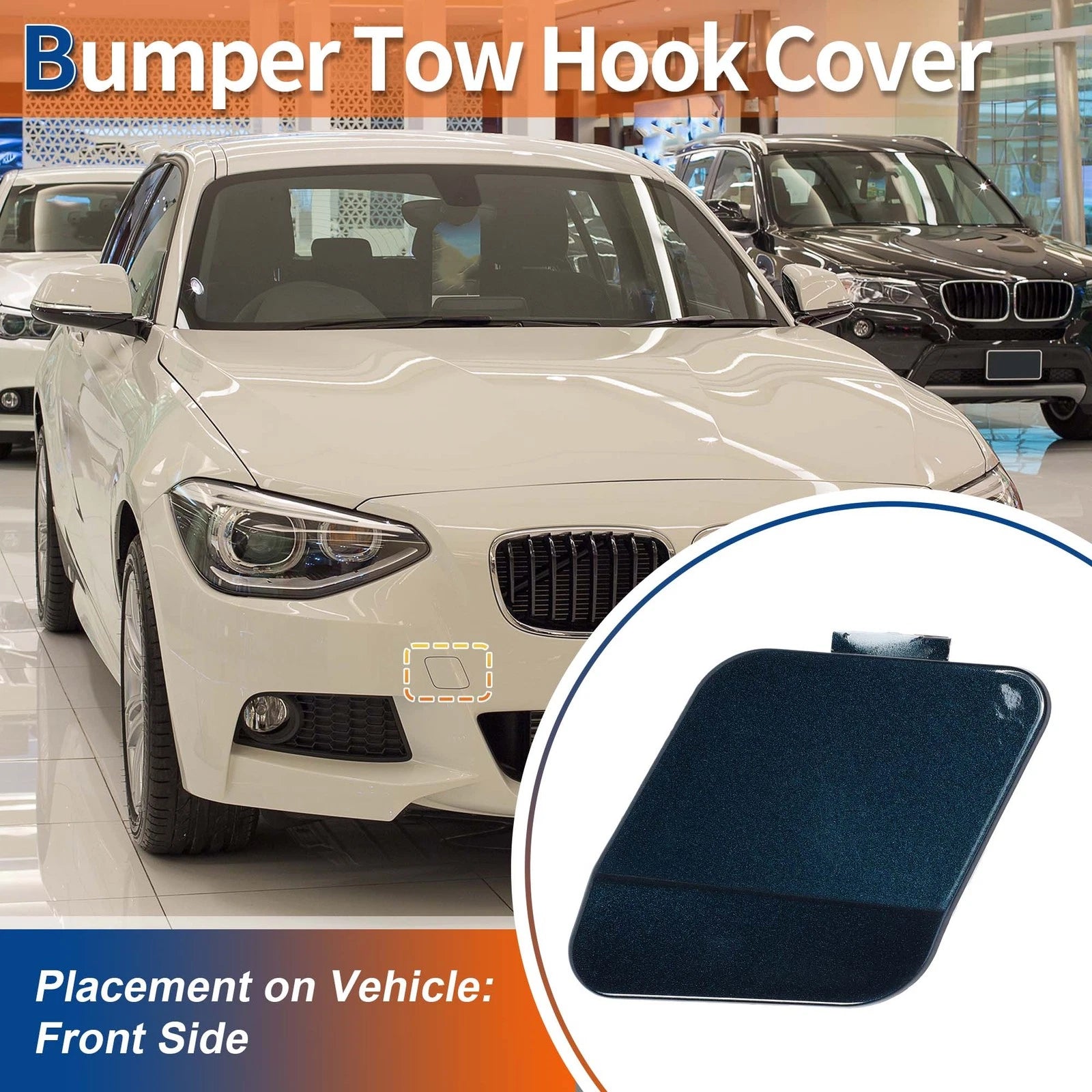 Tow Hook Cover Front Bumper Replacement for BMW 114i (2012–2014)
