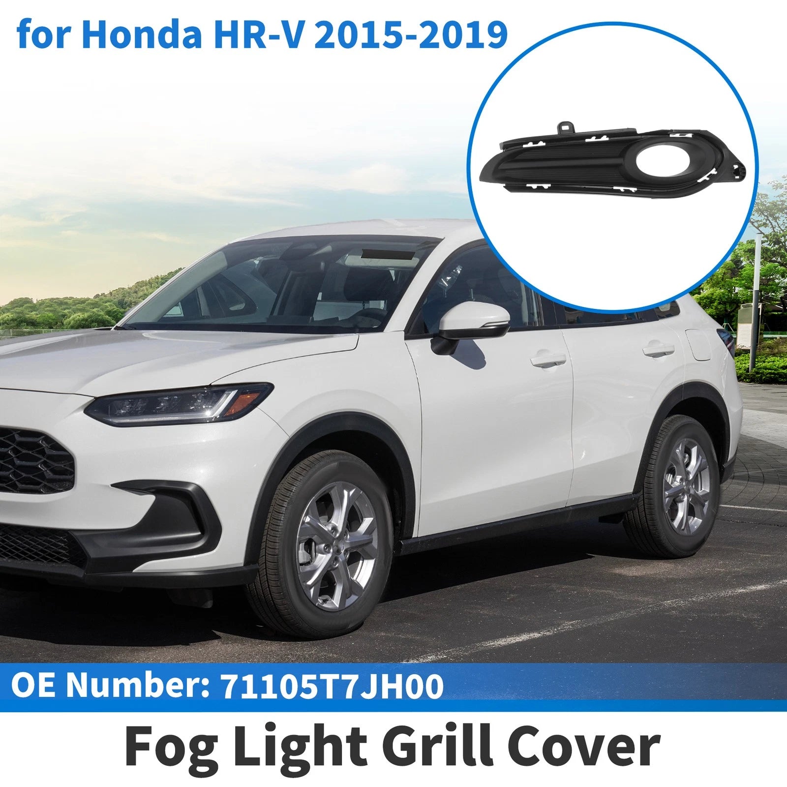 Front Right Fog Light Grill Replacement for Honda HR-V (2015–2019)