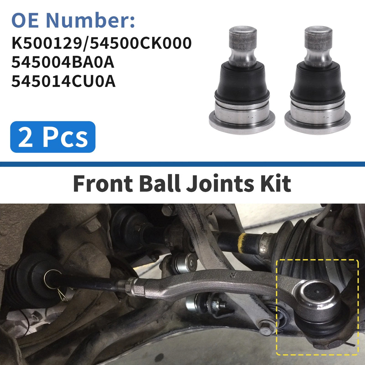 2X Front Lower Ball Joints for Nissan Murano (2003–2007) No.K500129/545 00CK000