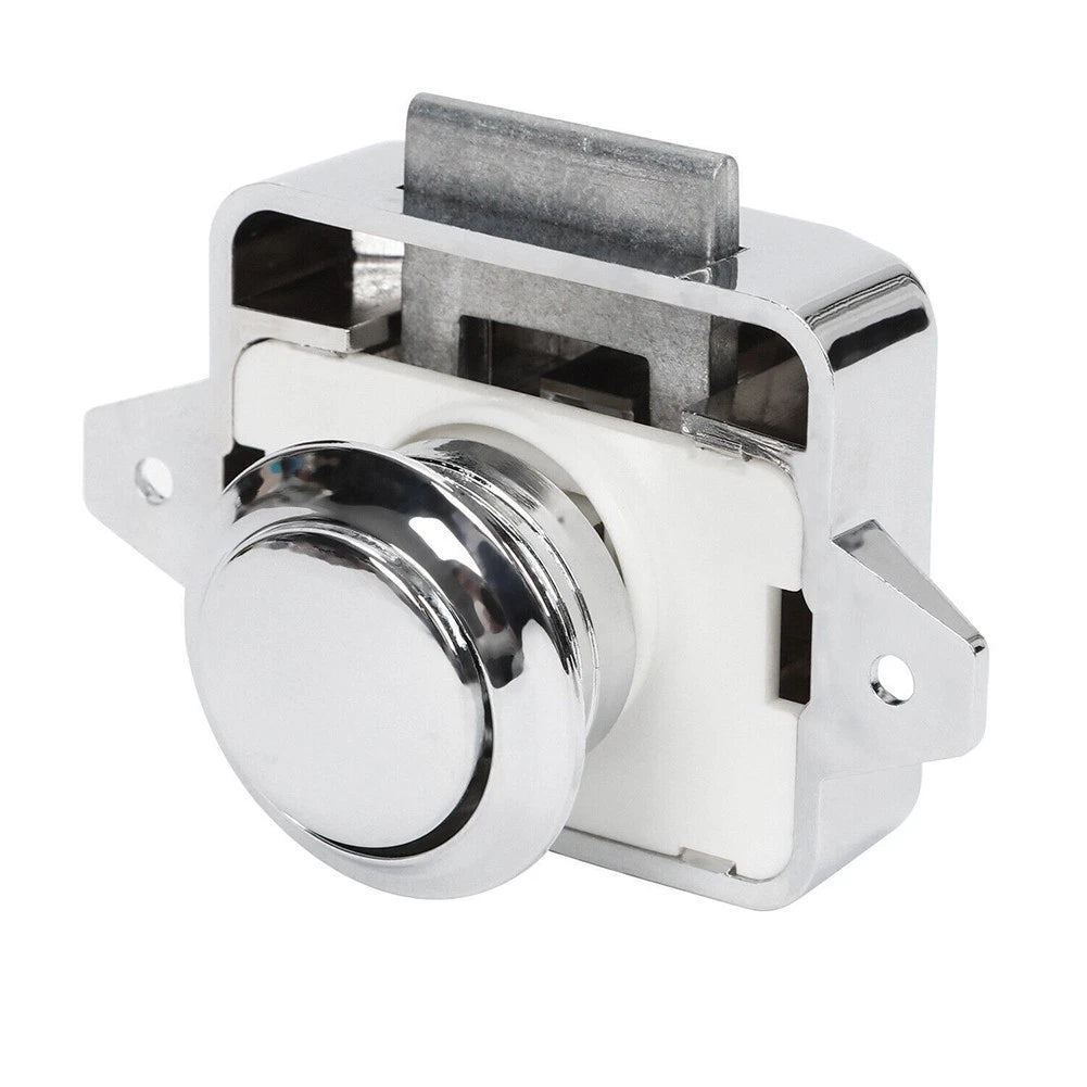 Push Button Lock for Cabinet Doors in Boats and RVs
