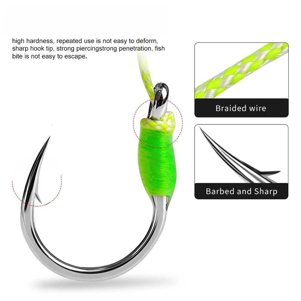2X Carbon Steel Lure Assist Hooks for Slow Jigging Techniques