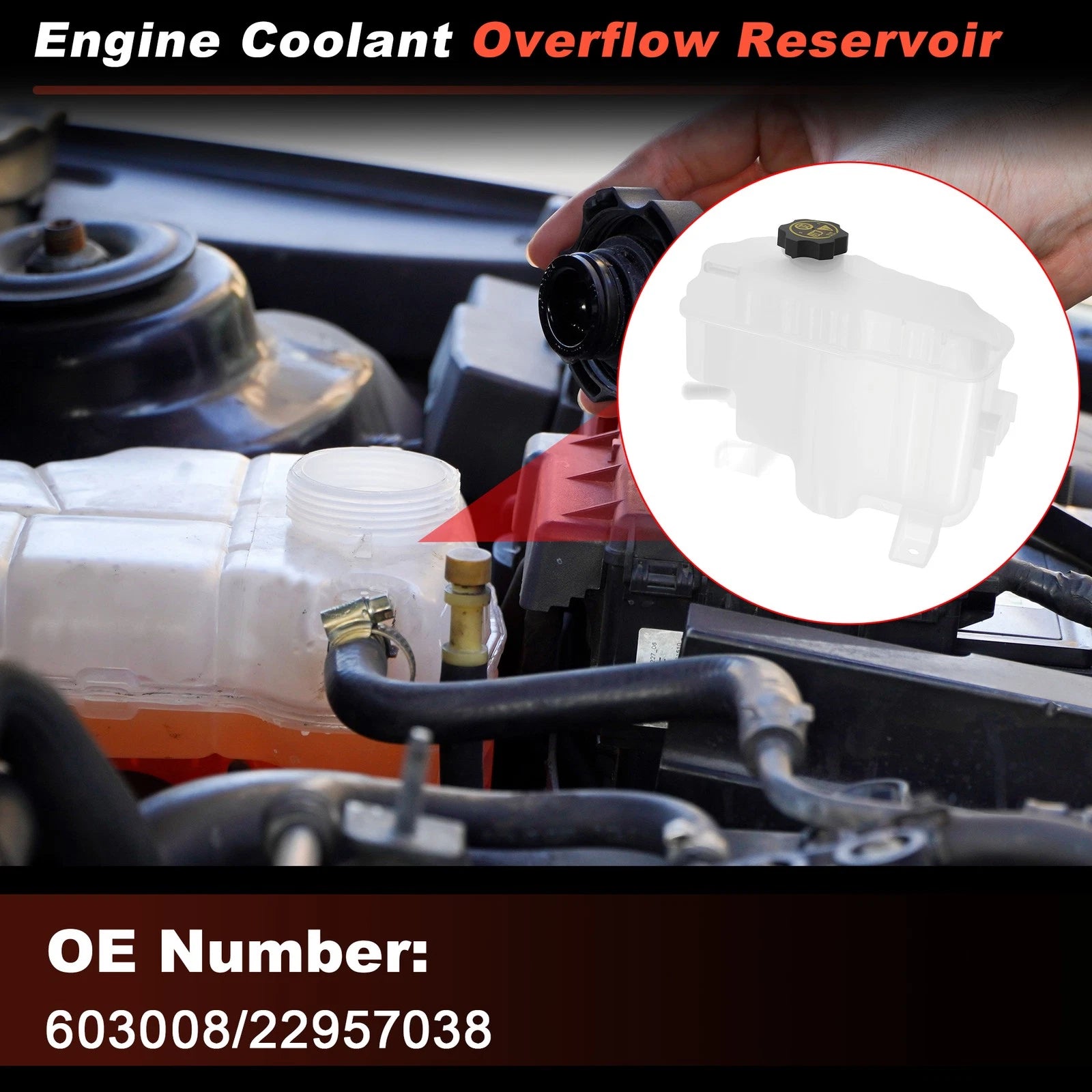 Coolant Expansion Reservoir Tank with Cap Replacement for Chevy Silverado (2001–2006)