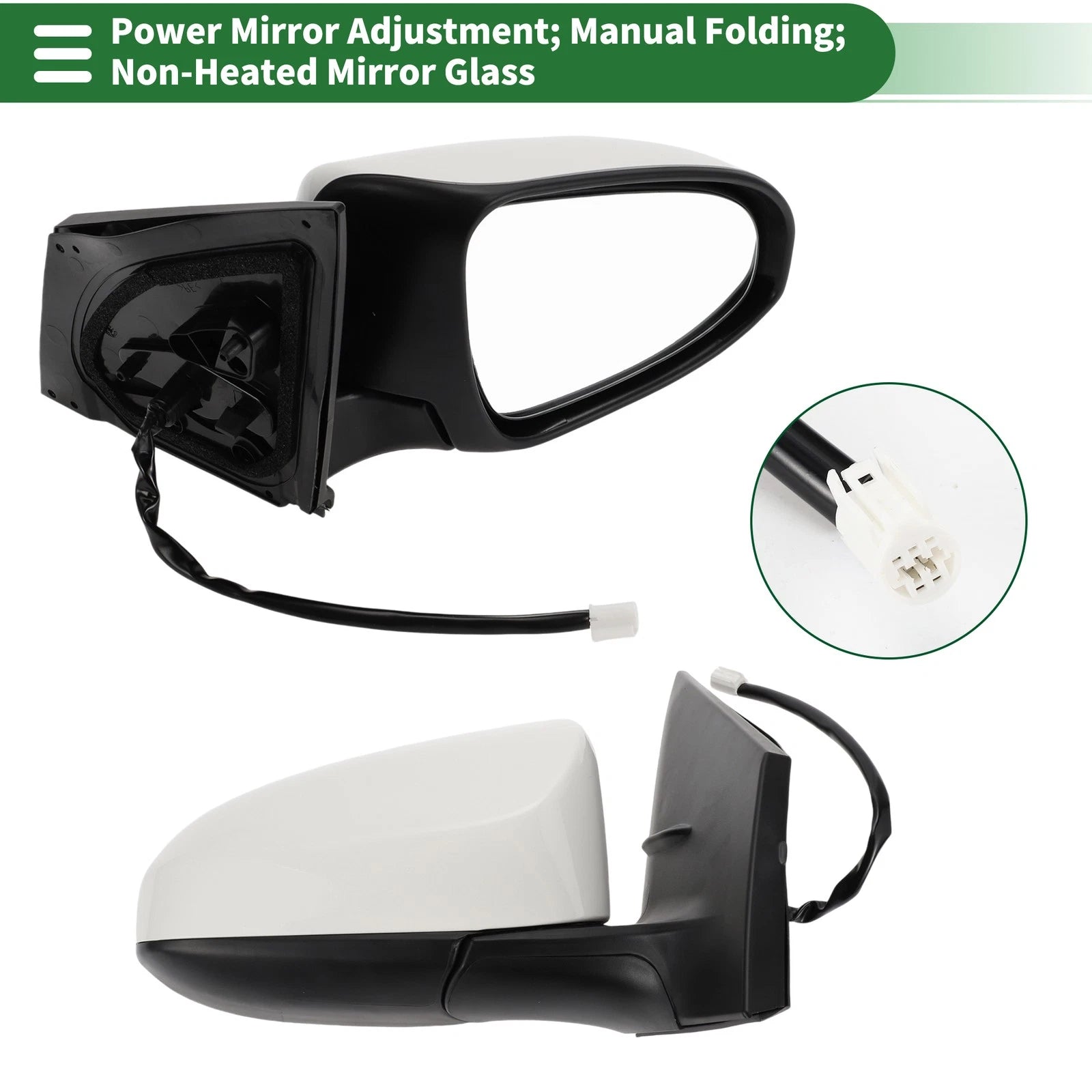 Right Side Door Mirror Replacement for Toyota Corolla Non Heated Mirror Glass (2014–2019)