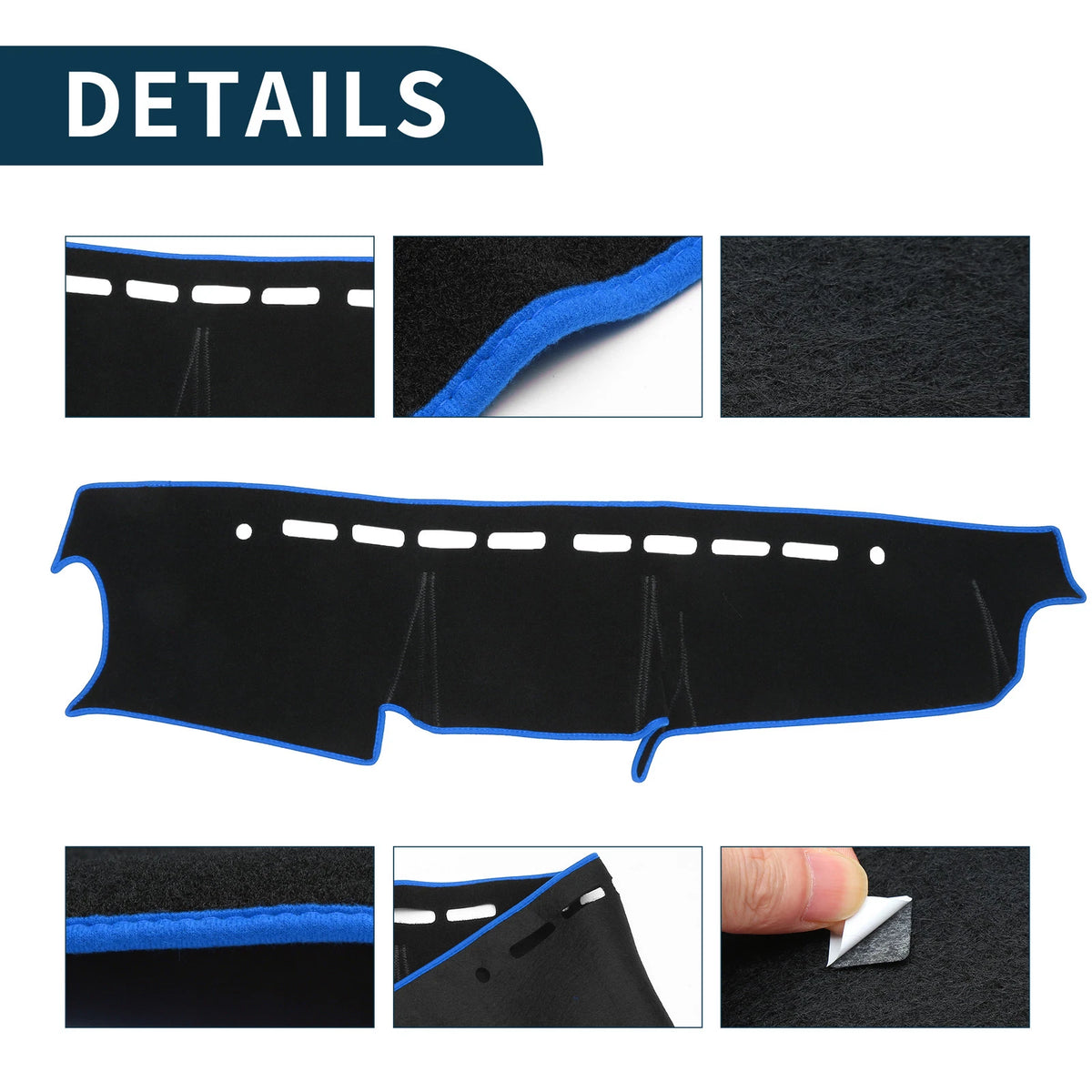 Dashboard Cover Mat for Suzuki Jimny JB64 JB7 (2018–2024) Black Blue
