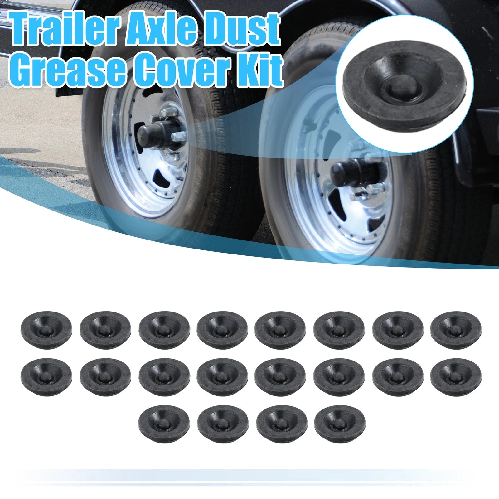 20pcs Trailer Hub Dust Cap Rubber Plugs for Dexter EZ Lube (1.46 inch)