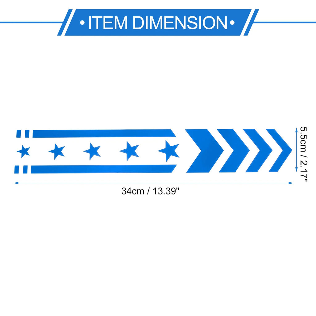 Reflective Bumper Decal for - Blue Square Arrow B