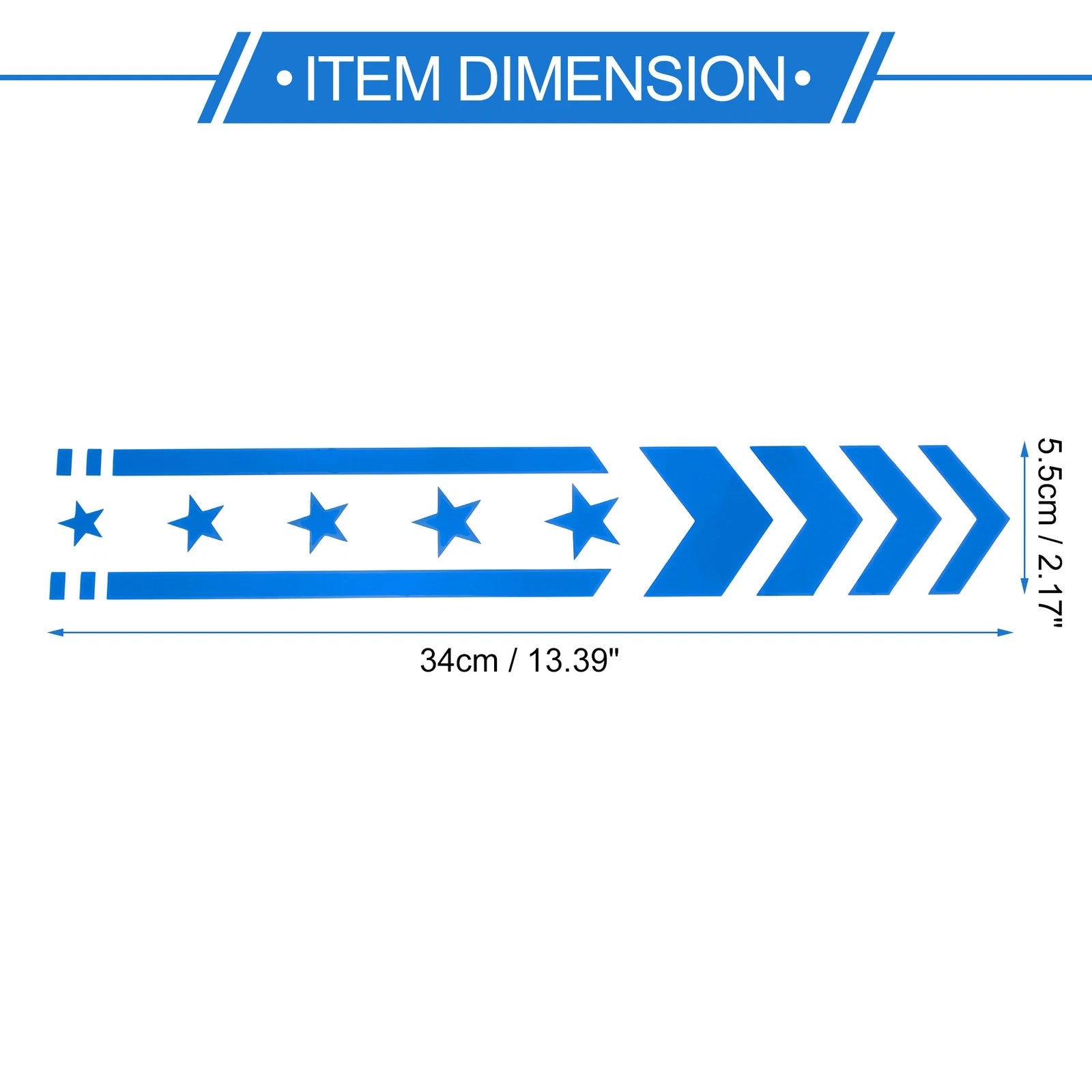Reflective Bumper Decal for - Blue Square Arrow B