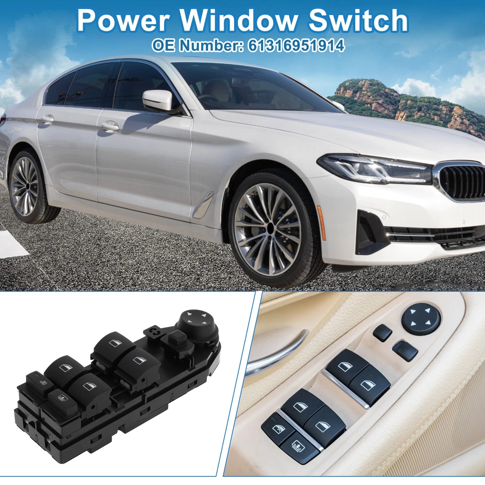 Power Window Switch Replacement for BMW 525i Base 2.5L (2004–2005)