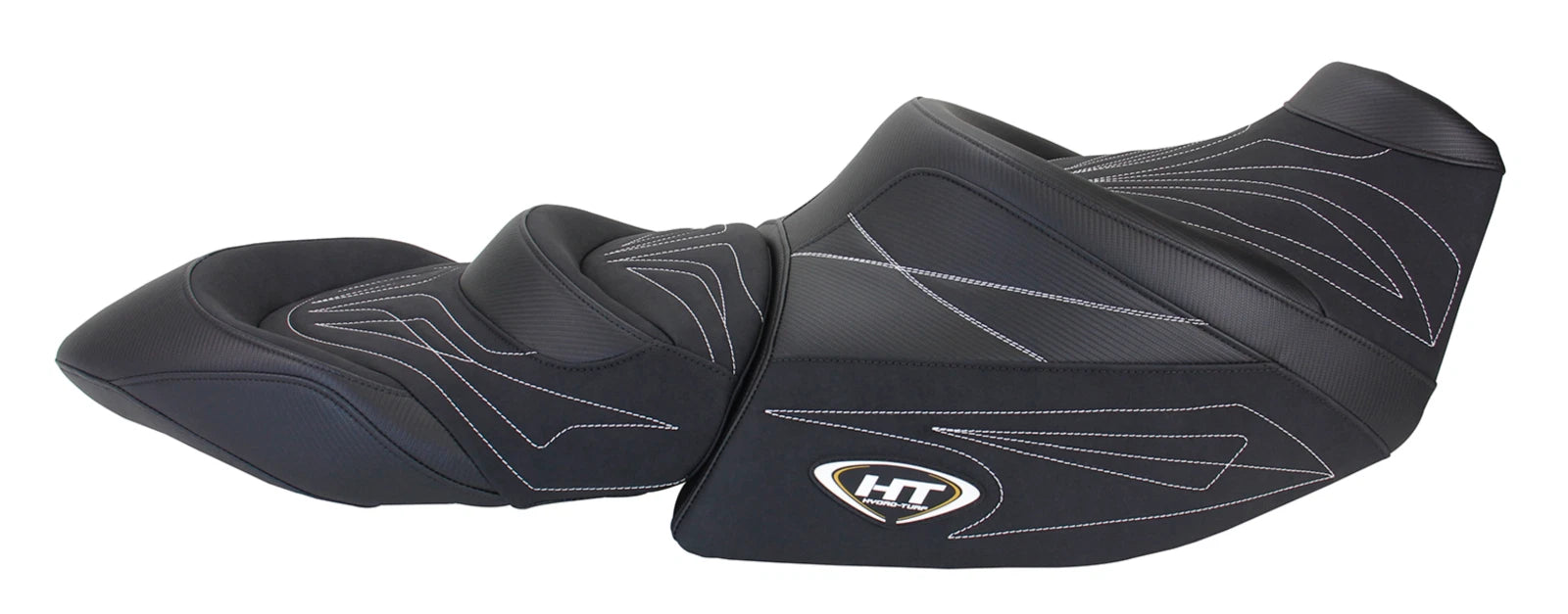 Hydro-Turf Seat Cover for Sea-Doo GTX GTX LTD (2018–2020) BLCK Suede/CF/WHT Stitch