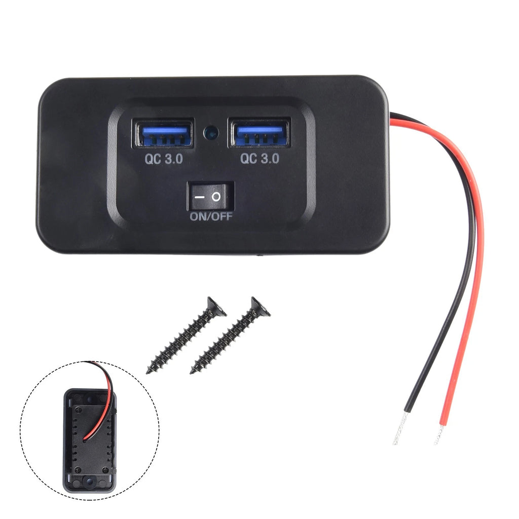 QC Panel Mount Fast Charger for Cars (Dustproof)