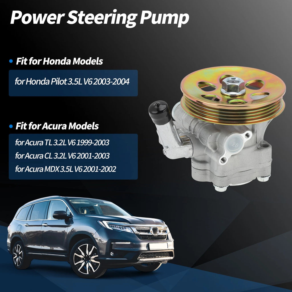 Power Steering Pump w Pulley Replacement for Honda Pilot (2003–2004)