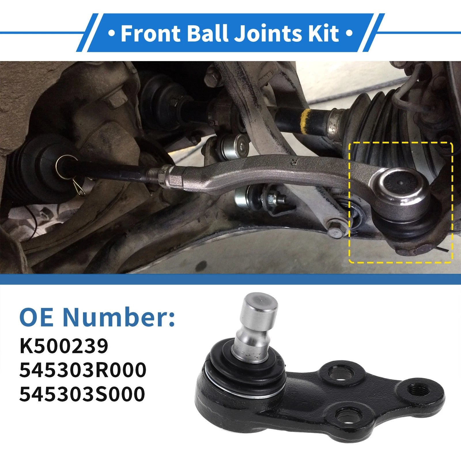 2 Pcs Front Lower Ball Joints Replacement for Hyundai Tucson (2010–2017)