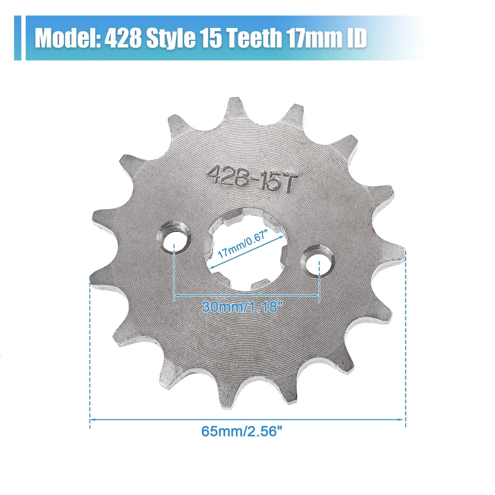 Front Engine Sprocket Set 15T 17mm ID Replacement for Dirt Pit Bike ATV (—)