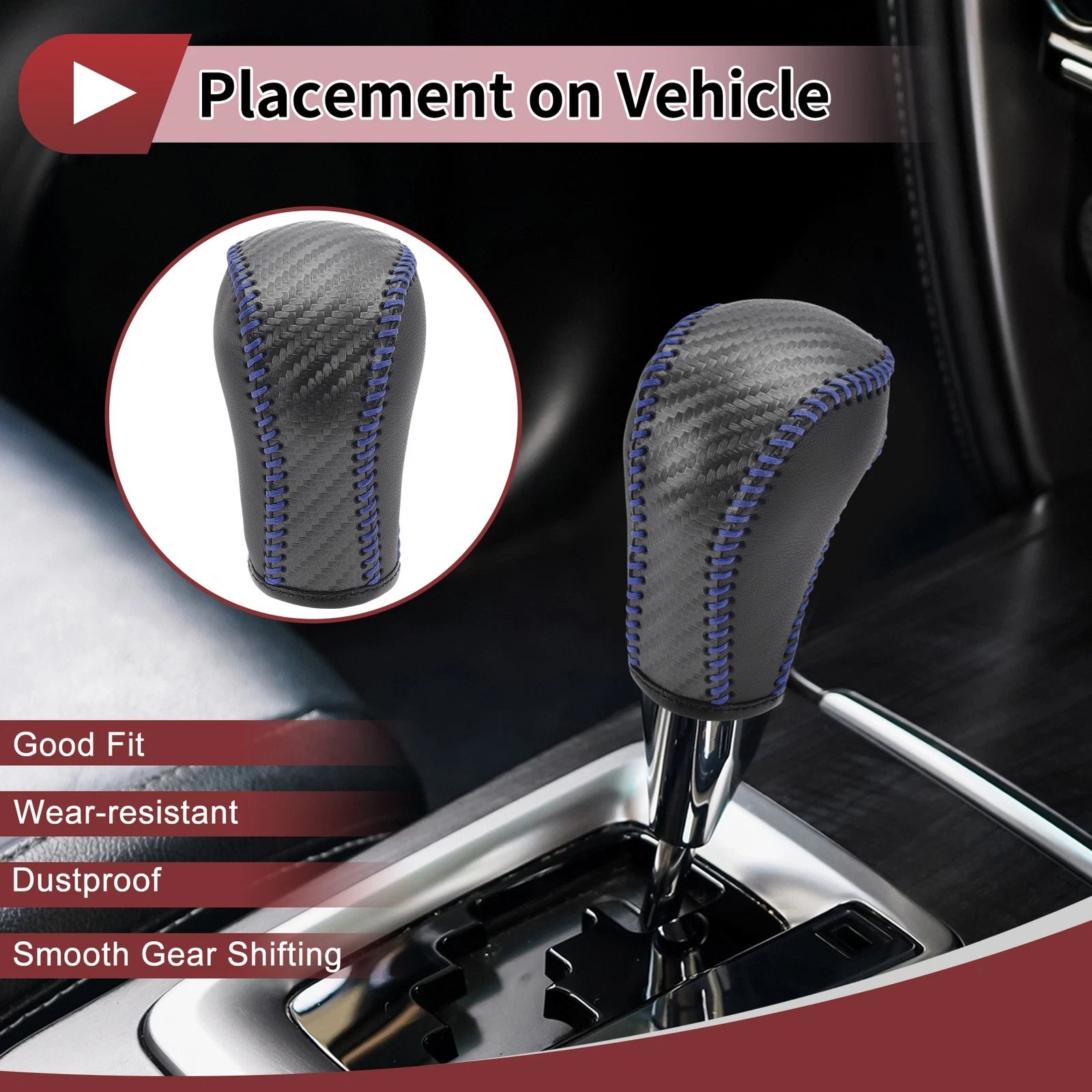Gear Shift Knob Cover Replacement for Mazda CX-5 (2013–2014) Black Blue