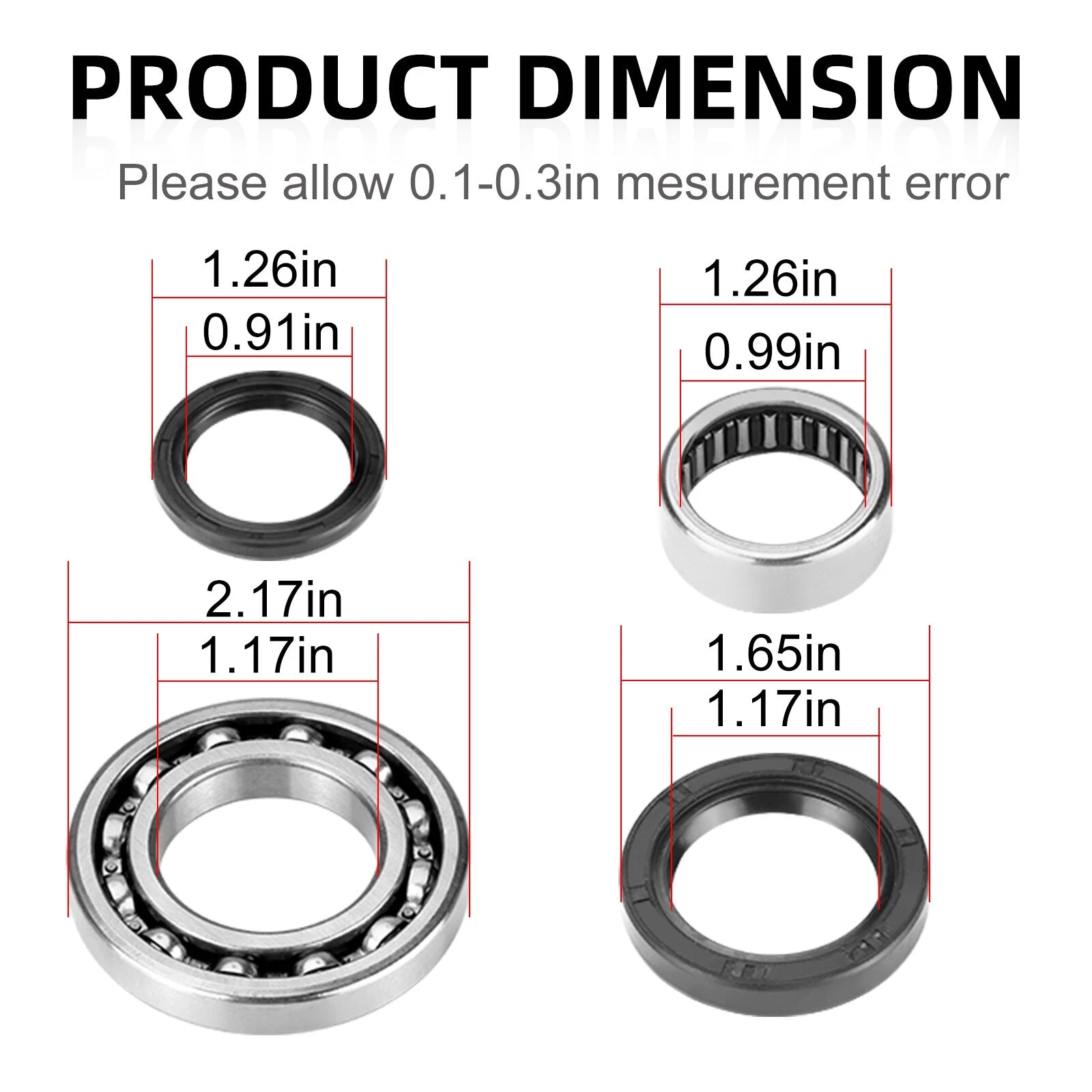 Front Differential Bearing & Seal Kit for Polaris Sportsman 400 450 500 700 800 (2000–2014)
