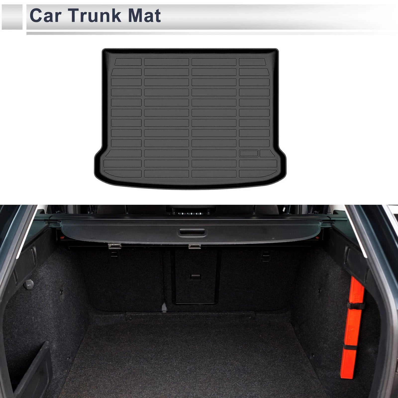 Cargo Liner Rear Trunk Mat TPE Long Grid Pattern for Mazda 3 Hatchback (2019–2025)