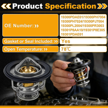 Engine Coolant Thermostat 19300PDAE01 for Acura CL (1998–1999) L4 2.3L