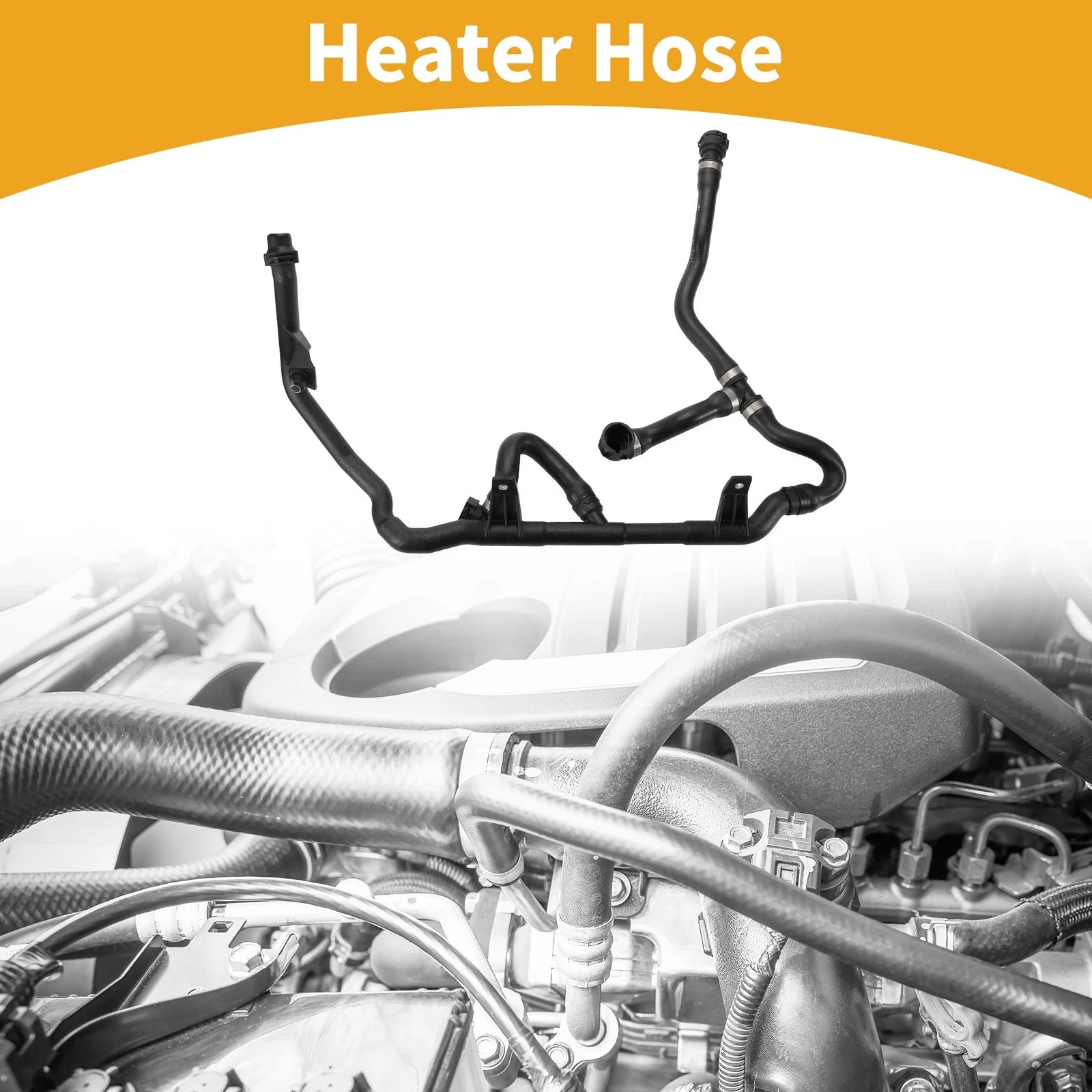 Heater Hose Replacement Rubber Black for BMW X1 E84 2.0L (2011–2017)