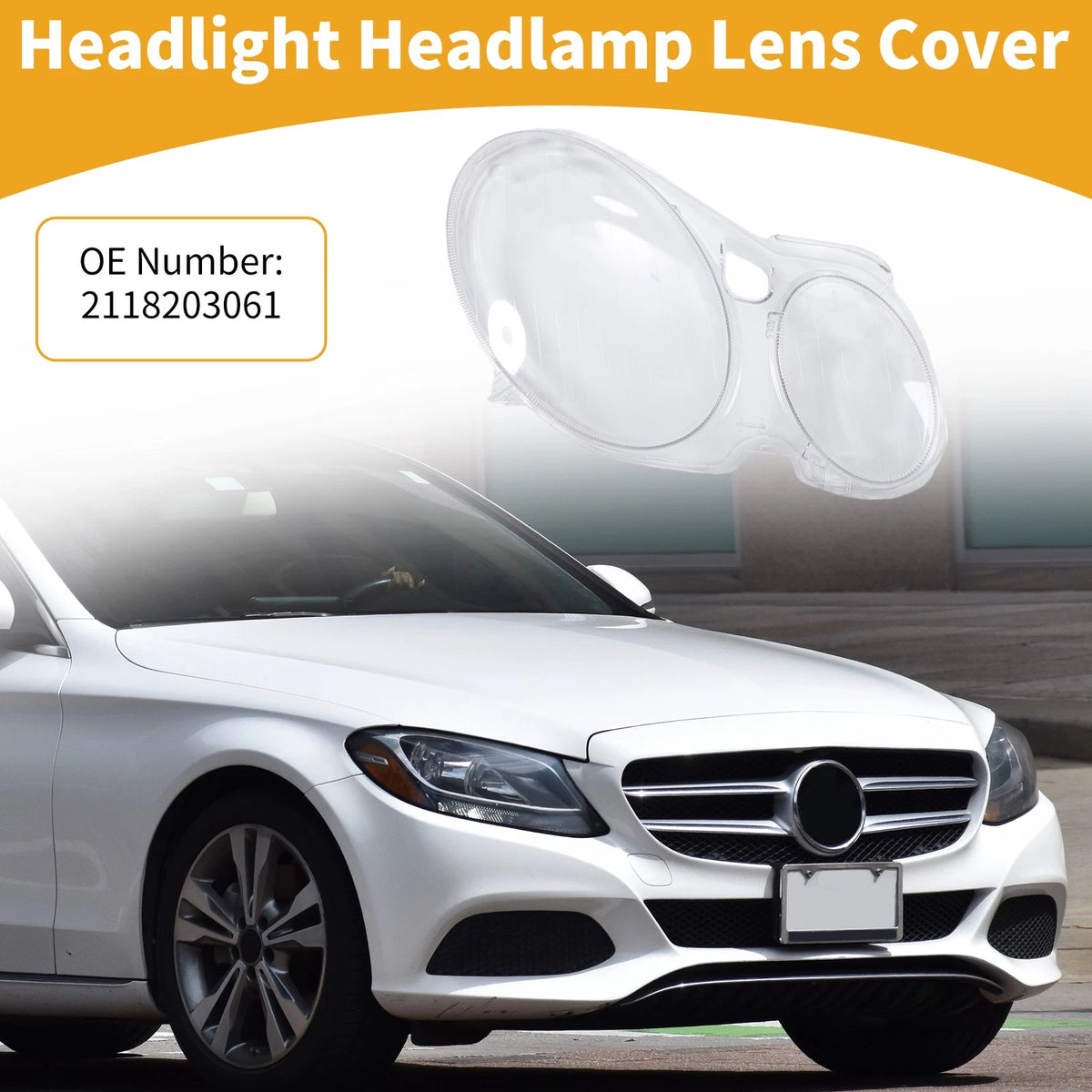 1 Pcs Headlight Lens Cover for Mercedes-Benz E Class W211 (2002–2008)