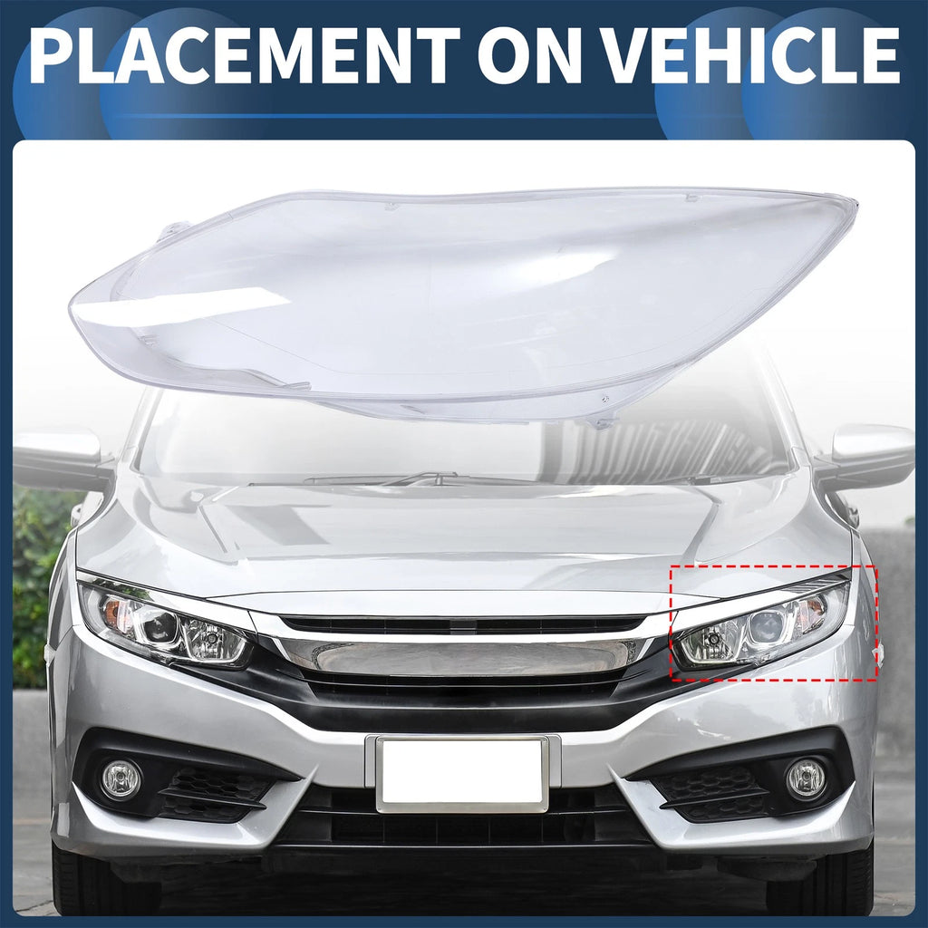 Headlight Lens Cover Front Left Replacement for Ford Focus (2012–2014)