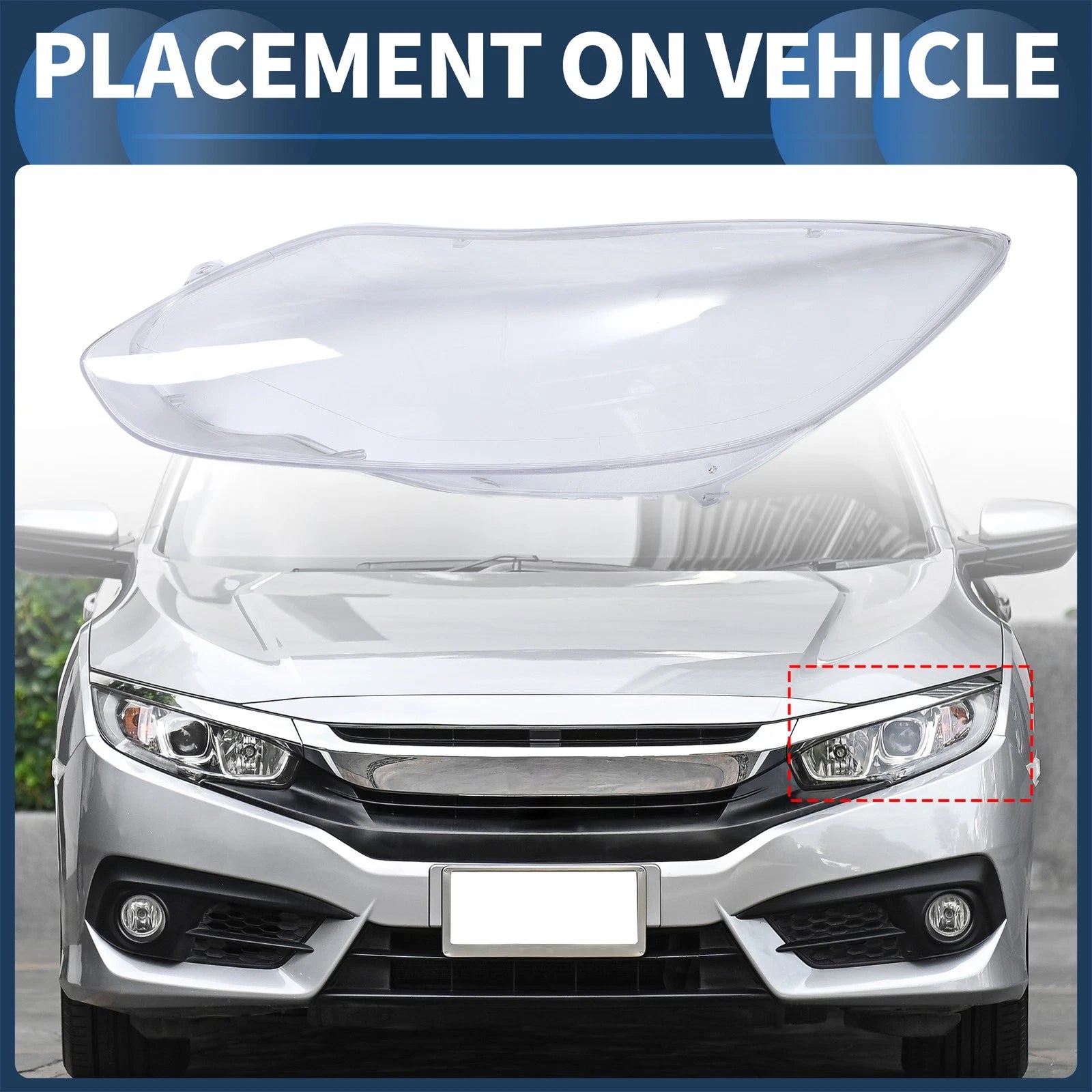 Headlight Lens Cover Front Left Replacement for Ford Focus (2012–2014)