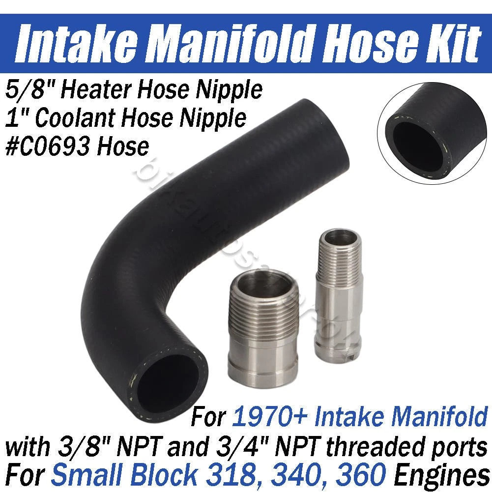 Intake Nipples & Hose for Small Block 318 340 360 (1970–Present)