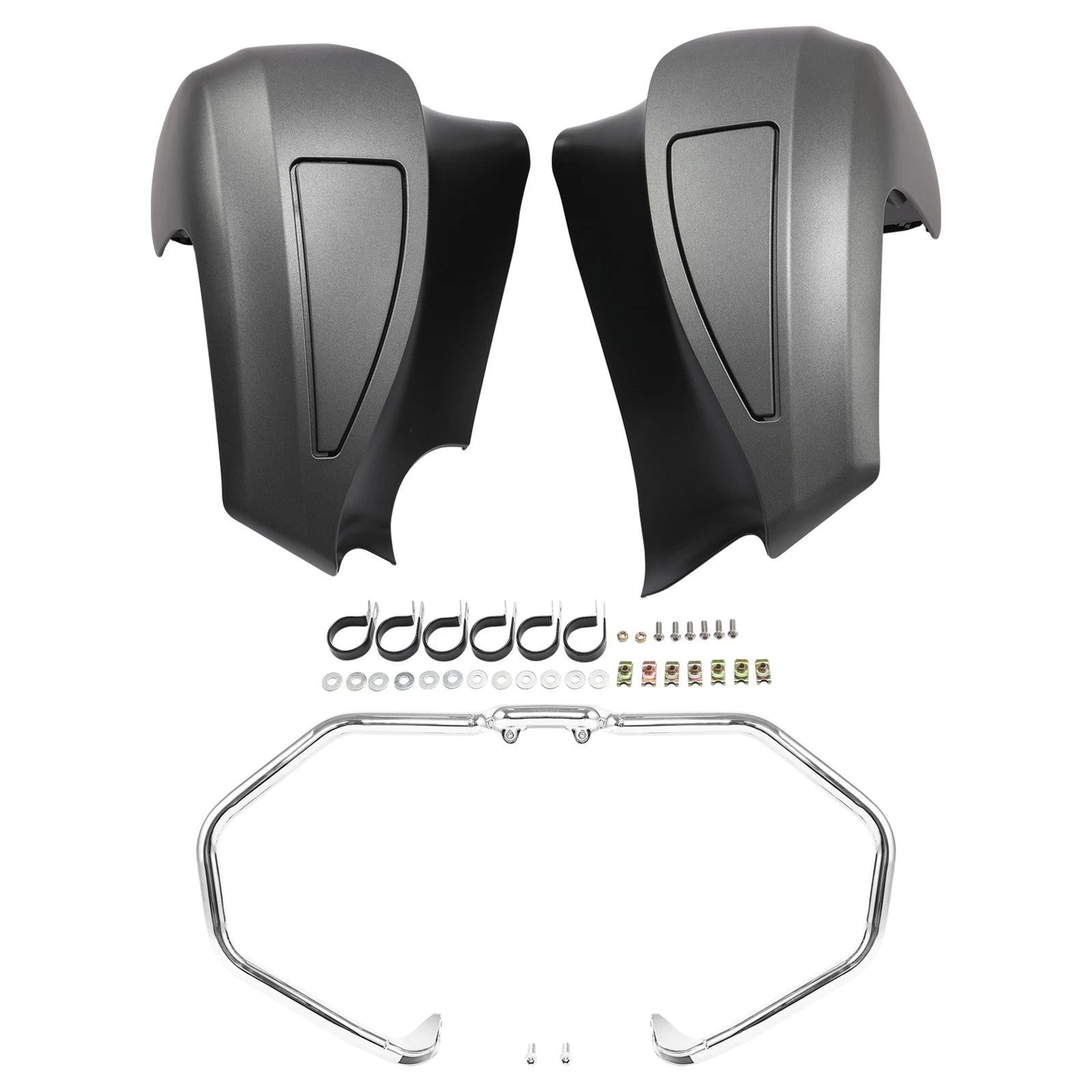 Engine Guard & Lower Vented Fairings for Indian Chieftain (2019–2025) Titanium Smoke
