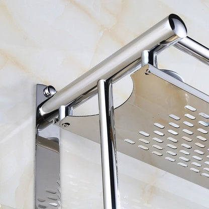 Towel Rack with Storage Shelf for Bathroom Wall