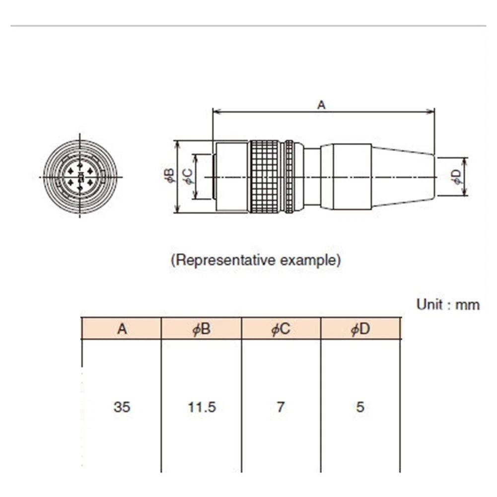 HR10A 7P 4S Connector for PowerPlug (Industrial Settings)