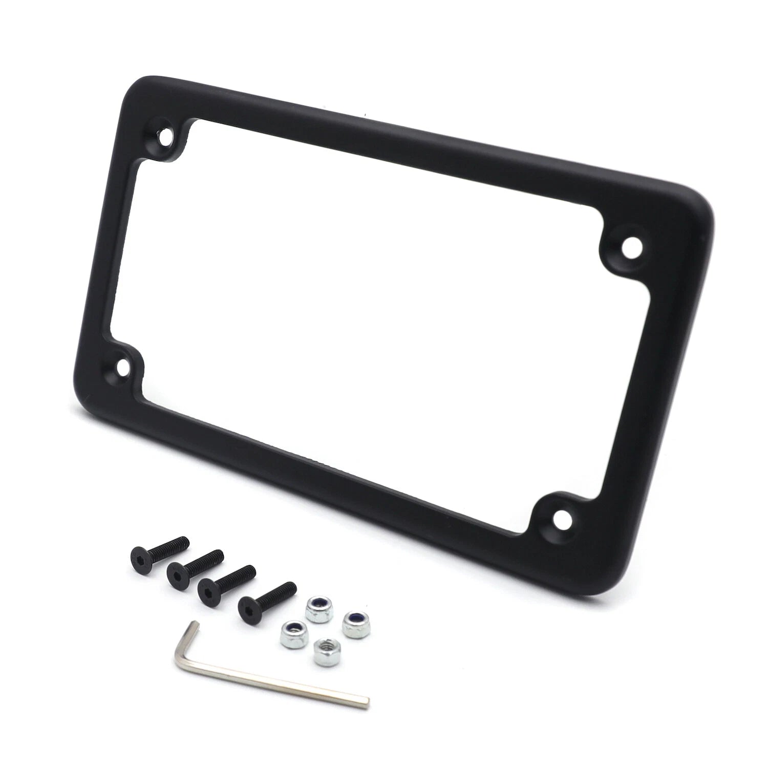 Black Motorcycle License Plate Frame for 7" x 4" Plates