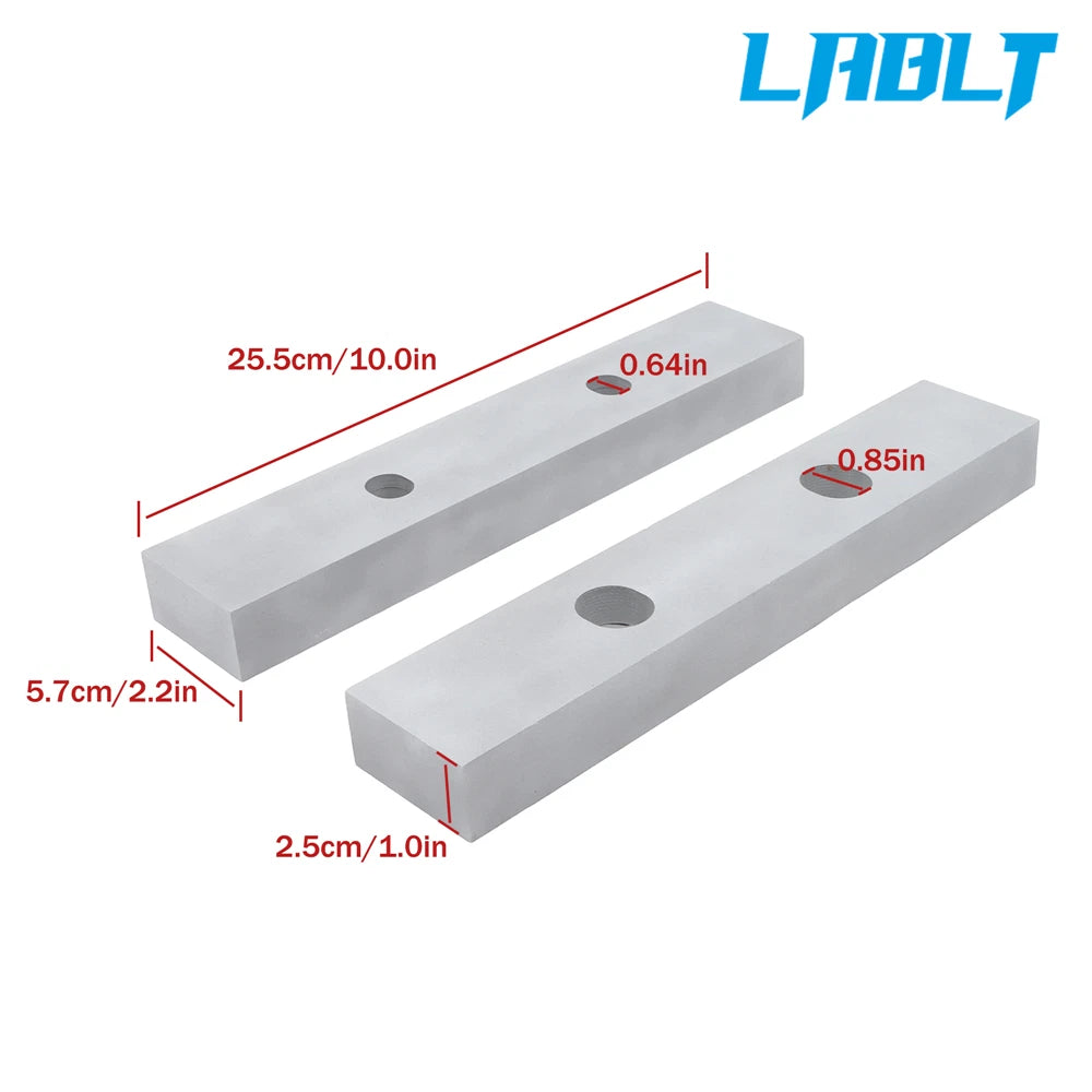 2X Aluminum Machinable Soft Jaws for 6" Vises (LABLT)