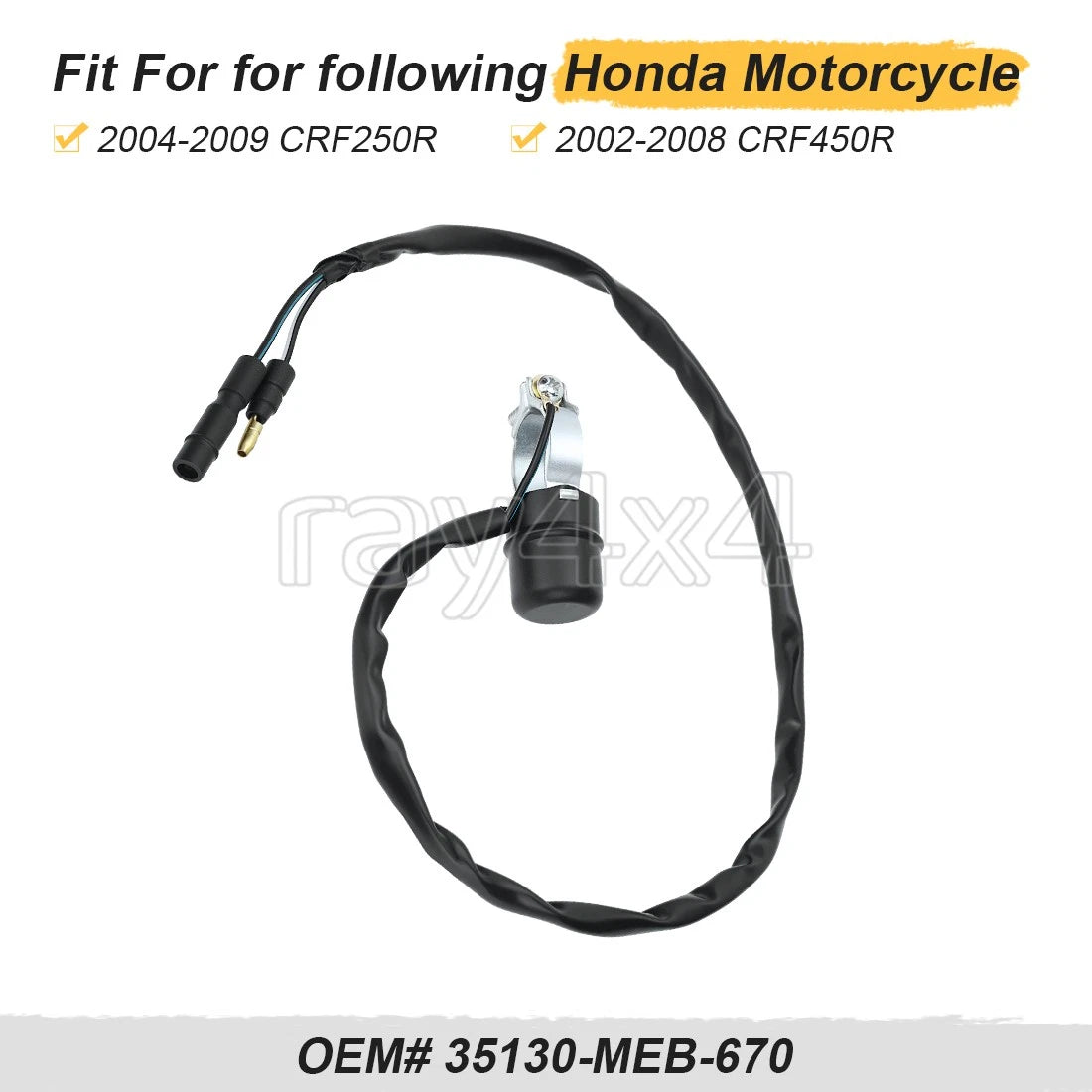 Kill Switch Engine Stop Switch 35130-MEB-670 for Honda CRF250R (2004–2009)