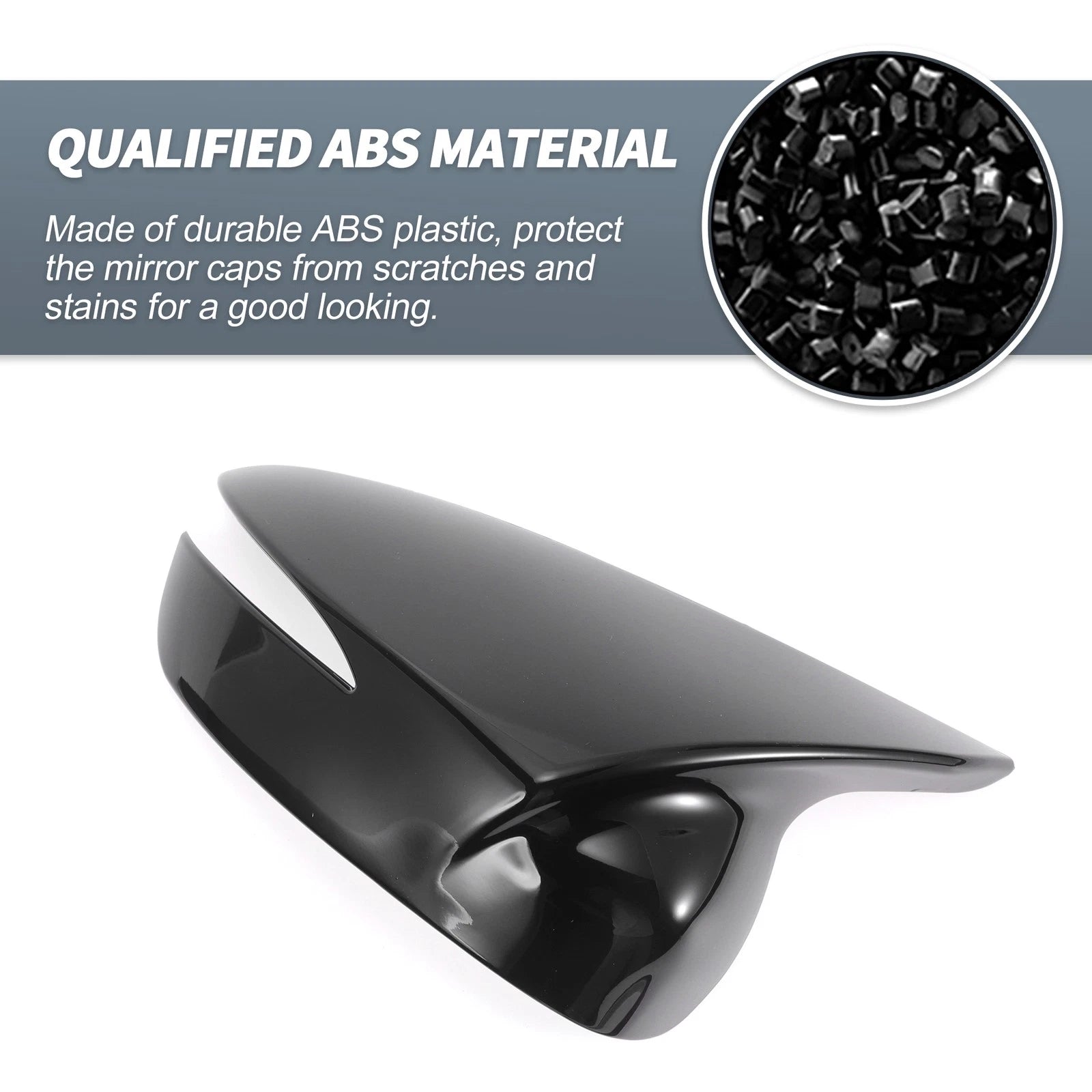 Pair Rearview Mirror Cover Overlay Gloss Black for Mazda CX-5 (2015–2016)