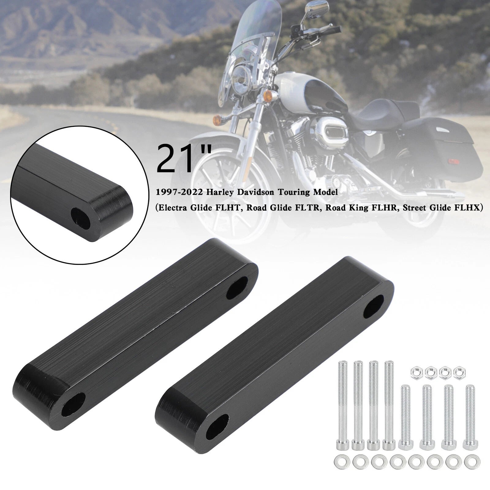 21" Front Fender Spacers for Harley Touring Electra Street Glide (1997–2022) T9